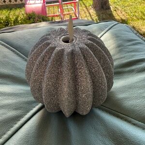 Glittery Gray Pumpkin Decor